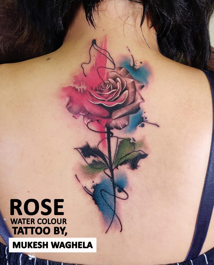 Rose Watercolour Tattoo By Mukesh Waghela Goa Best Tattoo Artist In India At Moksha Tattoo Studio Goa India