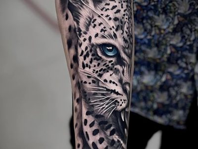 Leopard  Tattoo By Mukesh Waghela The Best Tattoo Artist In Goa At Moksha Tattoo Studio Goa – India.