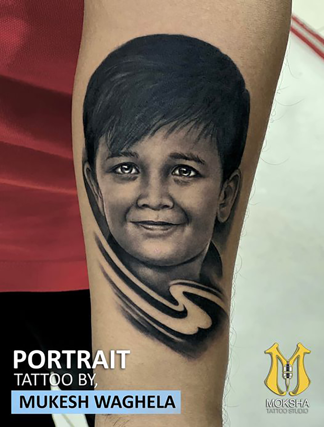 Portrait Tattoo by Mukesh Waghela The Best Tattoo Artist In Goa At Moksha Tattoo Studio Goa India. mokshatattoostudio