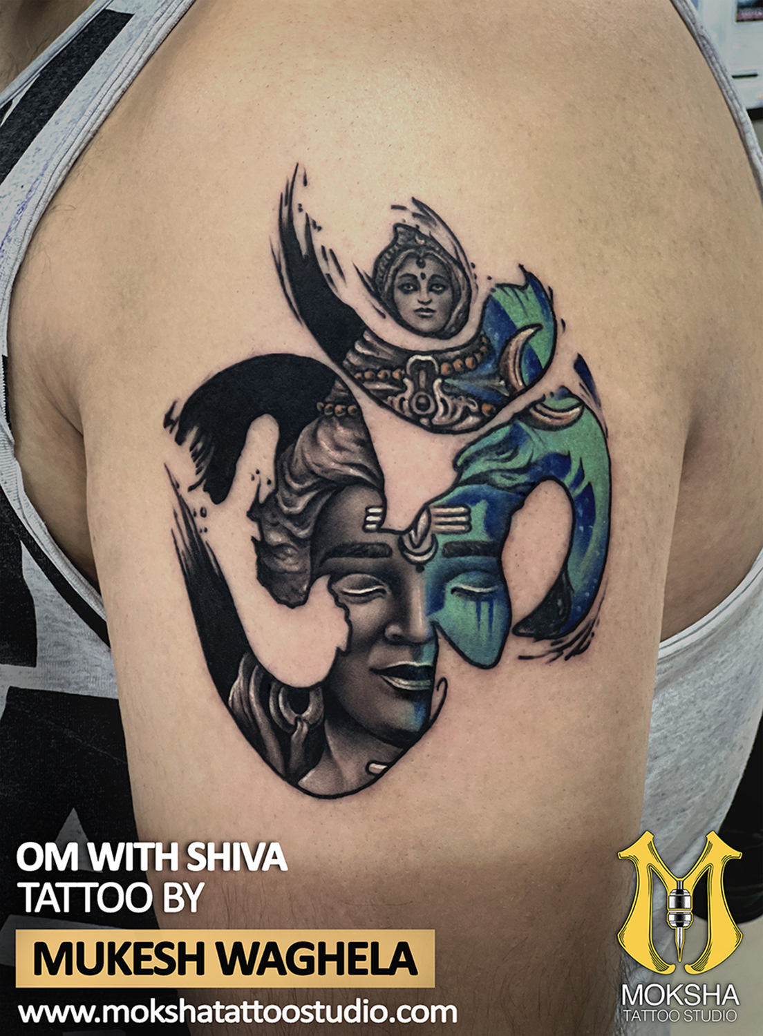 You are currently viewing Shiva Tattoo By Mukesh Waghela The Best Tattoo Artist In Goa At Moksha Tattoo Studio Goa India.