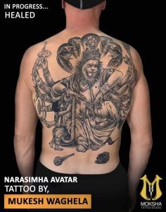 Work in Progress Narasimha Avatar Tattoo by Mukesh Waghela