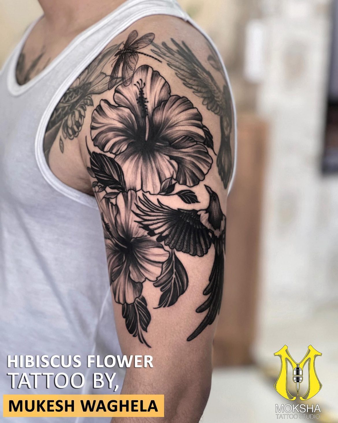 Poster Hummingbird and Hibiscus Tattoo - PIXERS.HK