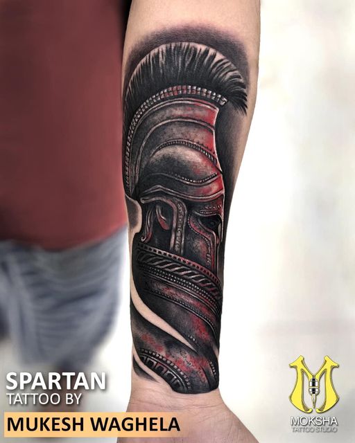 Spartan Tattoo by Mukesh Waghela at Moksha Tattoo Studio Goa